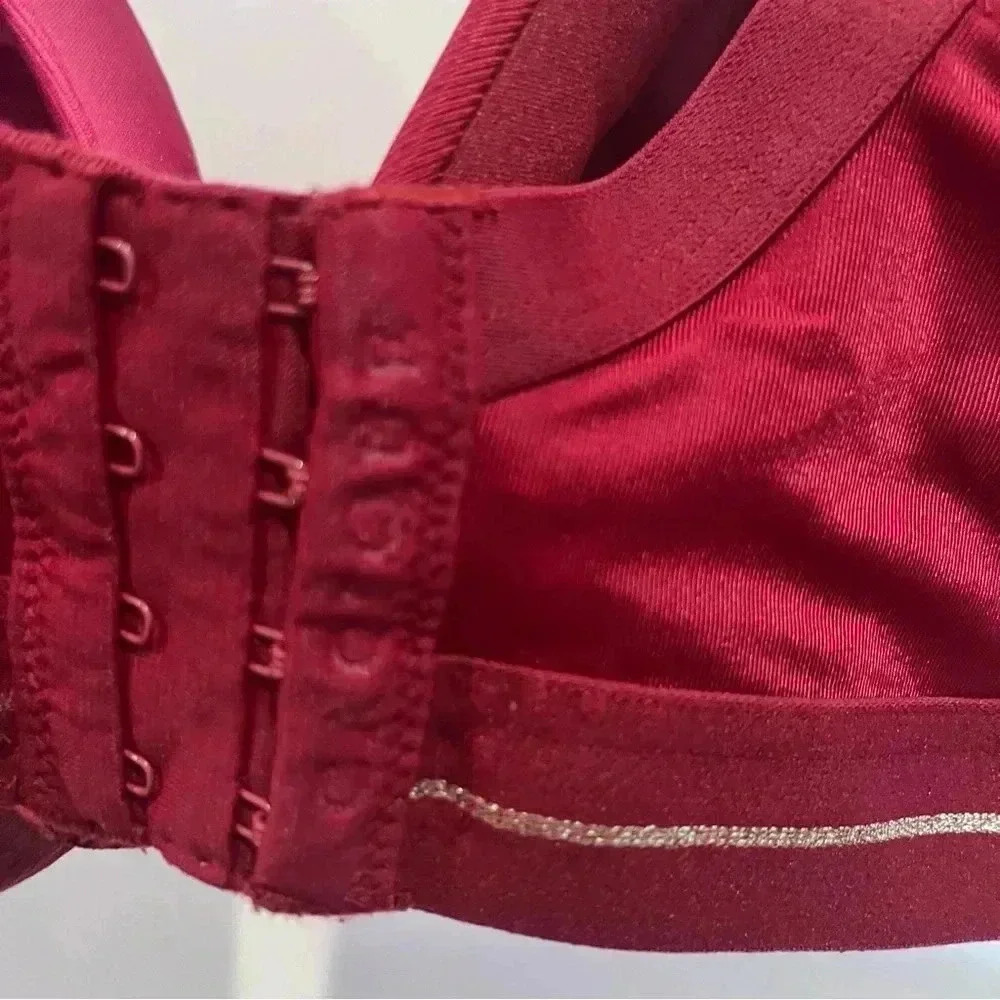 Cacique cranberry red underwire satin lined full coverage bra size 42DDD - Picture 2 of 6